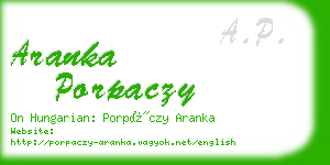 aranka porpaczy business card